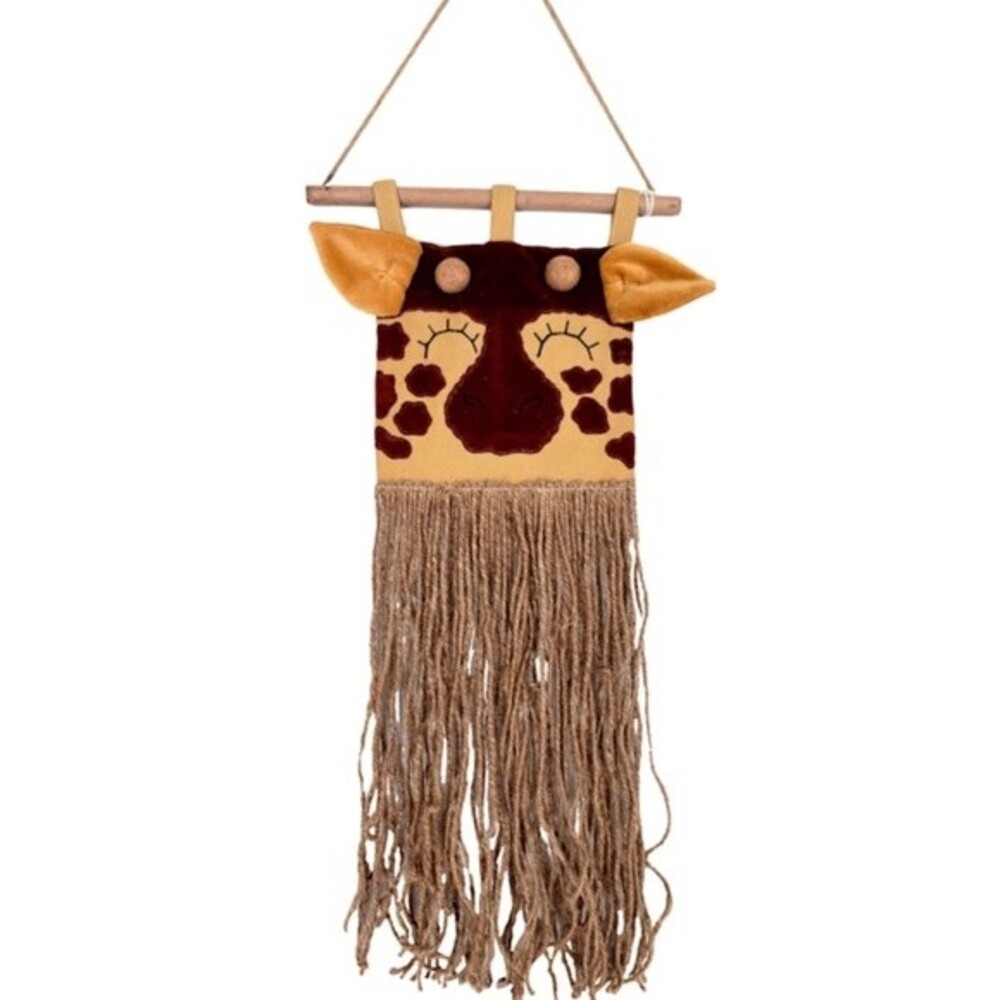 GIRAFFE Wall Hanging Safari Animal Jungle Room Decor Textured Wall Art Natural